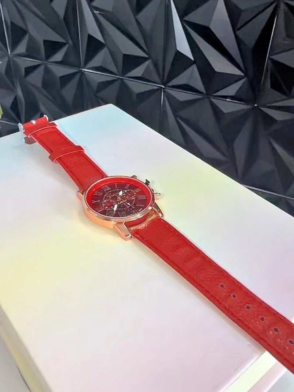 🔥Red Chronograph Watch Like New